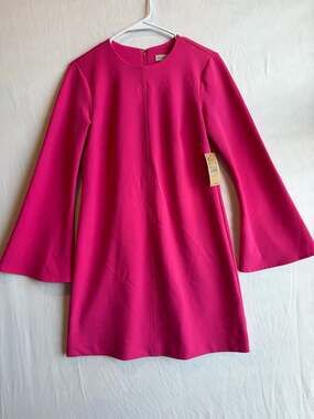 Cremieux Hot Pink Bell Sleeve Shift Dress